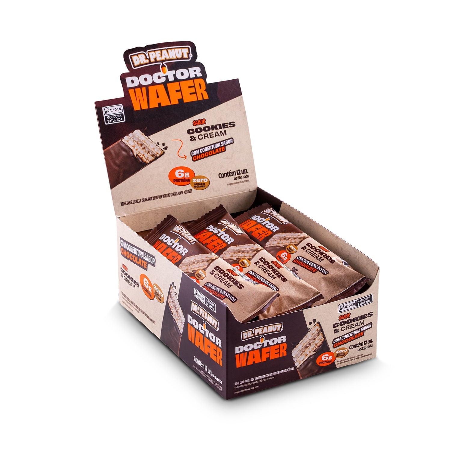 Display Doctor Wafer Cookies & Cream - 25g 12 Un.